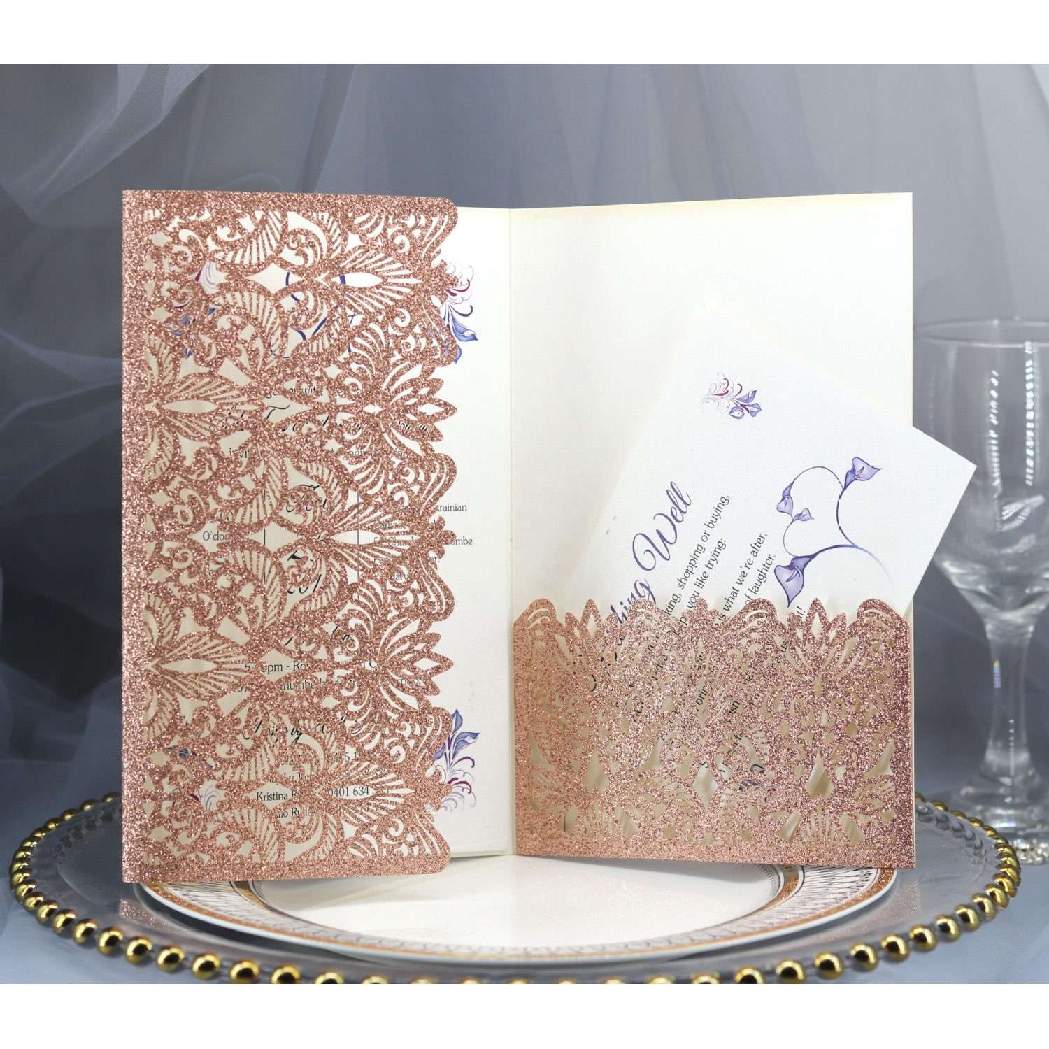 Glitter Paper Laser Greeting Card Golden Card Silvery Card Customization